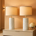 Table Lamps for Living Room Set of 2, Ceramic Table Lamps for Bedroom, 20" Modern Lamps for Night Stands, White