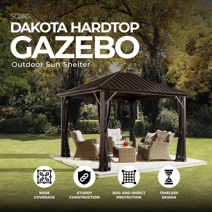 Outdoor 10' X 10' Dakota Hardtop Gazebo Outdoor Sun Shelter