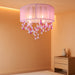 Pink 13Inch Light Chandelier With Handmade Lampshade