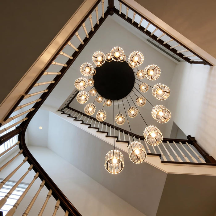 Matte Black Crystal Pendant Chandelier Lighting Fixture