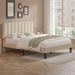 Full Size Bed Frame with Upholstered Headboard, Velvet Platform Bedframe Mattress Foundation, Strong Wood Slat Support, No Box Spring Needed,Bone Beige