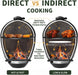 Brand-Man Charcoal Grill & Smoker Steel Kamado - 22" Cast Iron Grates, Grilling Basket, Large Prep Table Cart, Ideal for Outdoor Cooking