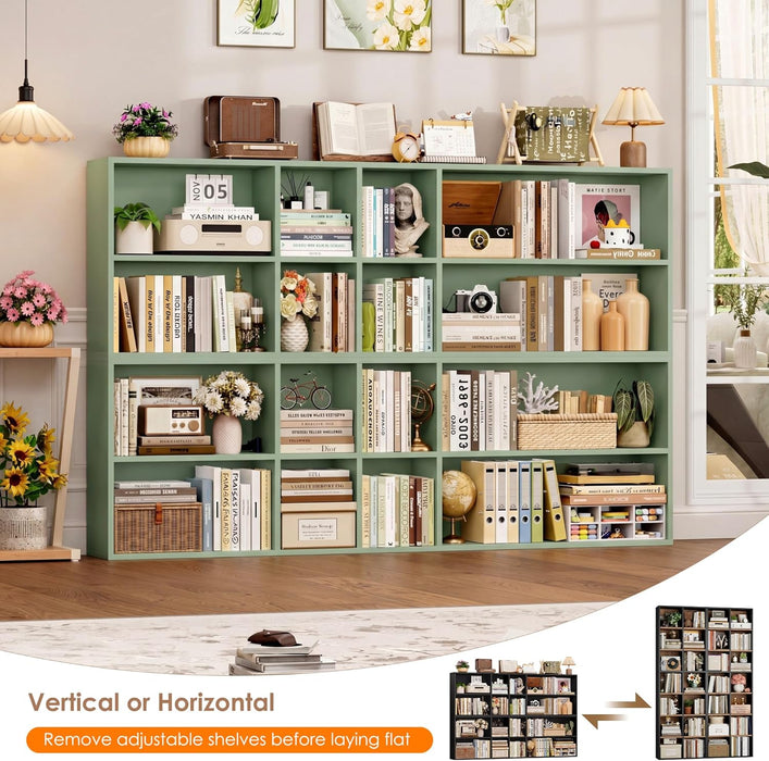 71 Inches Tall EmeraldGreen Adjustable Sturdy Bookshelf