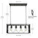 4-Light Industrial Chandelier Light Fixture Farmhouse Kitchen Island Pendant Lighting Modern Black Metal Frame Ceiling Light, E26 Bulbs Included