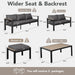 Patio Furniture Set 7 Seats and Coffee Table, 5 Pieces Patio Conversation Set with Thick Cushion, Ottomans, Deluxe Aluminum Modern outside Sectional for Porch, Balcony, Deck, Yard, Dark Gray