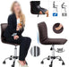 Task Chair Armless Office Chair PU Leather Ribbered Modern Desk Chair Adjustable Low-Back Swivel Chair W/Rolling Wheels Accent Comfy Working Chair Makeup Chair, Brown