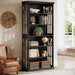 Black Freestanding Floorstanding Bookshelf 75 Inch Wood