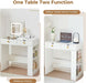 Vanity Desk with Flip Top Mirror, Makeup Vanity Table with 3 Color and Brightness Adjustable, Side Organizer Small Vanity with Storage Compartment, Writing Desk for Bedroom, White