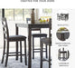 Bridson 5 Piece Dining Room Set, Includes Table & 4 Ladderback Barstools, Wood, Gray