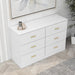 White Dresser for Bedroom with 6 Drawers, 47" Wide Modern Chest of Drawers, Wooden Dresser TV Stand,Storage Organizer for Living Room,Hallway