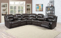 Samara Dark Brown 4-Seater Reclining Sectional Sofa