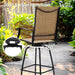 Outdoor Bar Stools Set of 4, Swivel Patio Bar Stools & Chairs with 30" Seat Height & Brown Textilene Backrest, Tall Outdoor Chairs Bar Funiture for Outside, Porch and Yard