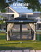 10 Ft X12 Ft Hardtop Gazebo for All Weather, with Double Metal Roof, Aluminum Alloy Frame, Net, and Curtain, Permanent Building for Patio, Deck, Backyard, Lawn, and Garden