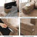 Oversized Brown Armchair With Armrest Organizer Cushion