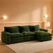 120Inch Green Modular Sectional Sofa Featuring Ottoman