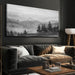 Grey Pictures Wall Decor Forest Artwork Mountain Canvas Painting Landscape Wall Art Prints for Living Room Bedroom Home Hanging Decor 24X48 Inch