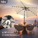10Ft Solar Outdoor Umbrella - 24 LED Lighted Patio Umbrella with Centre Surround Light, Table Umbrellas with Tilt & Crank for Pool, Porch, Garden, Deck, Backyard UV Protection (Beige)