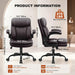PU Leather Office Chair, Computer Desk Chair with Dual Back Support