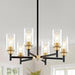 Six Light Black Gold Chandelier Fixture ClearGlassShades