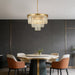 Luxurious Gold Crystal Chandelier Dining Room Tiered