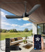 36 Inch Plug-In Ceiling Fan Light with Remote Control,Gazebo Fan Light,3 Blade, Dimmable 3CCT LED, Reversible,Portable Hook Design With16Ft Cable for Bedroom Garage Tent Porch Kitchen