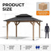 10' X 12' Outdoor Wood Gazebo,Metal Hardtop Gazebo,Color DIY Permanent Pavilion with Galvanized Steel Double Roof for Backyard, Garden(Windproof, Snow-Load Bearing, Waterproof, Rustproof)
