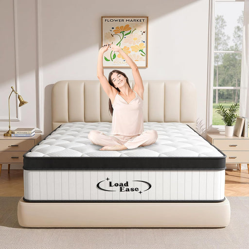 Mattress Queen Size, 12 Inch Queen Hybrid Mattress in a Box, Medium Firm Memory Foam & Individually Wrapped Pocket Springs for Pain Relief, Motion Isolation, Certipur-Us Certified