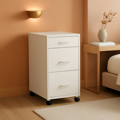 LYS SOHO Box/File/File Mobile White File Cabinet, 3 Drawer, 26.5 X 14.3 X 18 In