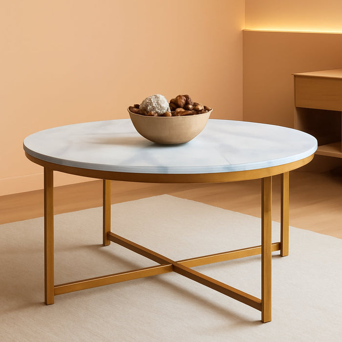 Round Coffee Table, Modern Boho Home Décor