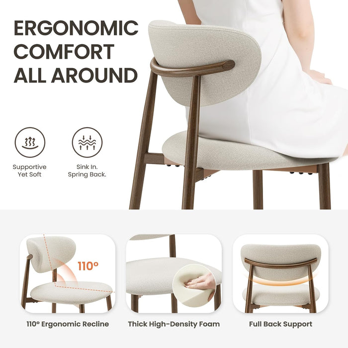 Counter Height Bar Stools with Backs Set of 4, Beige