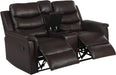 Gray Faux Leather Loveseat with Recliners