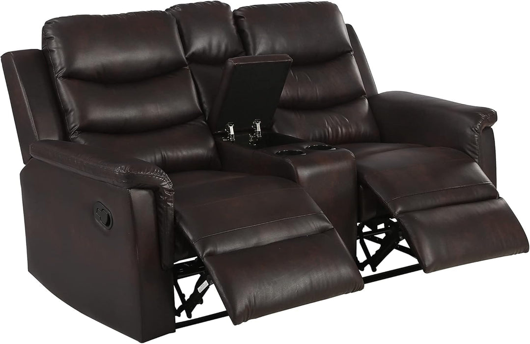 Modern Reclining Loveseat with Velvet Upholstery