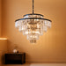 Crystal Chandelier Black Pendant Light 31Inch Luxury