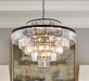 Crystal Chandelier Black Pendant Light 31Inch Luxury