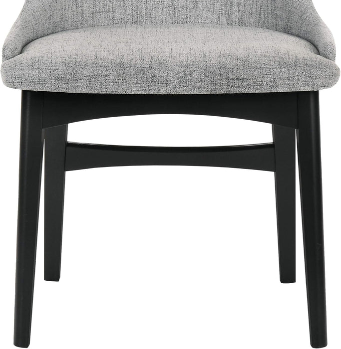 Azalea Fabric Wood Dining Side Chairs-Set of 2, 19" SH, Gray/Black