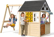 Natural Cedar Outdoor Playhouse With Swing TicTacToe
