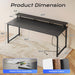 55 Inch Gaming Desk, LED & Power Outlets, Monitor Stand, Black