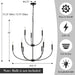 9-Light Black Chandelier for Entryway, Modern Farmhouse Dining Room Light Fixture, Industrial Candle Pendant Light for Foyer Stairway Living Room