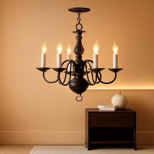 Lighting 5006-07 Williamsburgh 6-Light Chandelier, Bronze,18Hx24W