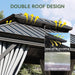 10' X 14' Permanent Hardtop Gazebo with Galvanized Steel Double Roof and Aluminum Frames Outdoor Large Pavilion Gazebo for Patio Deck Garden, Nettings and Curtains Included, Gray