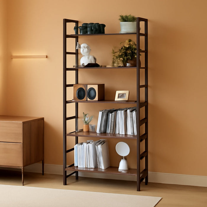 Folding FiveTier Bookshelf Plant Stand Fire SpaceSaving