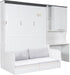 Queen Murphy Bed With Sofa Desk Storage WhiteGlossFinish