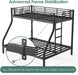 TwinXLOverQueen Bunk Bed HeavyDuty Metal Black Finish