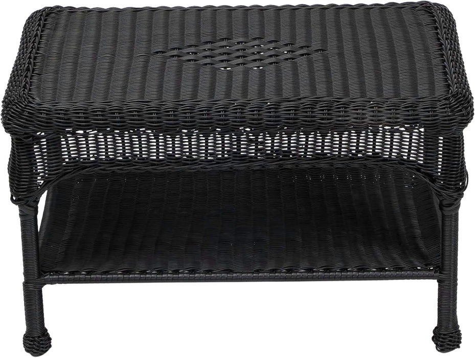 Wicker Outdoor Patio Conversation Set - Black - 4Pc
