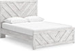 Signature Design by Ashley Cayboni Farmhouse Queen Panel Bed, Foundation or Box Spring Needed, Whitewash