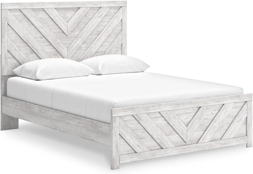 Signature Design by Ashley Cayboni Farmhouse Queen Panel Bed, Foundation or Box Spring Needed, Whitewash