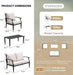 4 Pieces Patio Furniture Set W/Loveseat,Coffe Table,Outdoor Conversation Metal Sofa with High Back and Thick Cushion,For Backyard,Garden,Beige