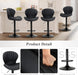 Bar Stools Set of 3, Adjustable Modern Swivel Bar Chairs, Faux Leather Upholstered Barstools Counter Height with High Backrest for Bar, Kitchen Island, Dining Room, Black