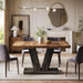 Rectangle Dining Table, 47" Kitchen Table for 4, Black & Brown