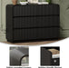 Black Dresser Fluted 6 Drawers Dresser for Bedroom, 47" Wide Wood Chest of Drawers with Hidden Handles & Rounded Corners, Modern TV Stand Storage Cabinet for Living Room, Hallway, Entryway